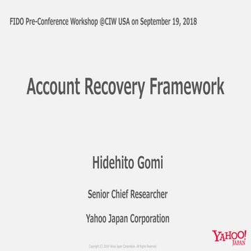 FIDO Authentication Account Recovery Framework at Yahoo Japan