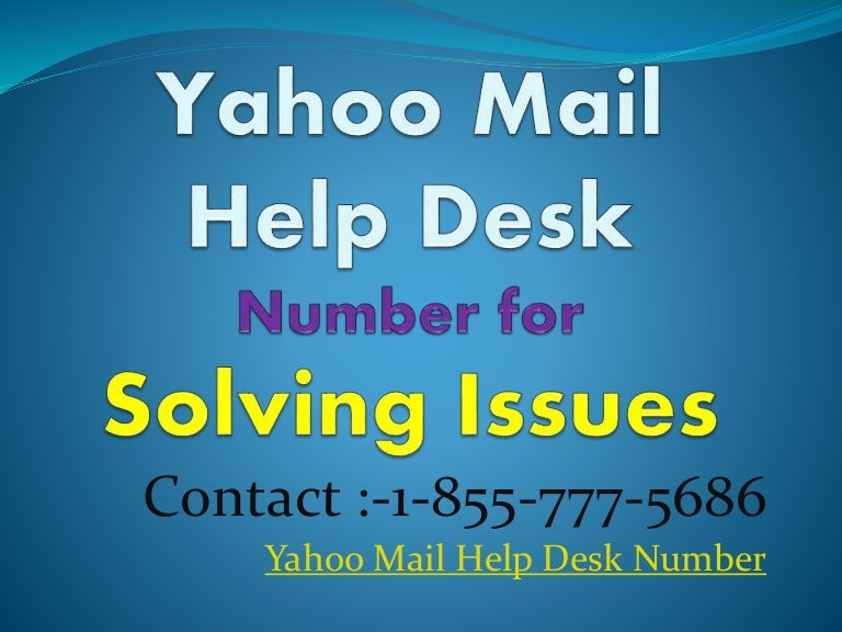 Yahoo Help Desk Number 18557775686