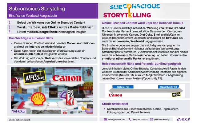 Yahoo-Studie: Subconscious Storytelling