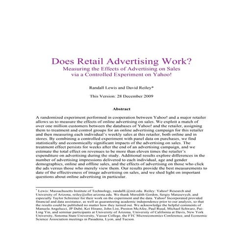 Yahoo! Study: Does retail advertising work?