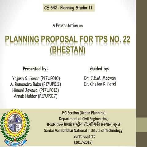 Draft Proposal of Town Planning Scheme