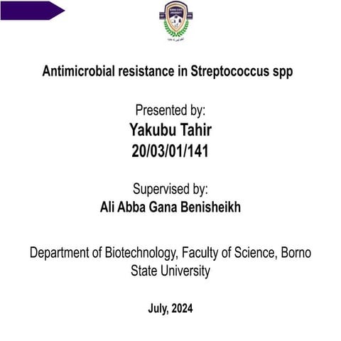 Antimicrobial resistance in STREPTOCOCCUS SPP