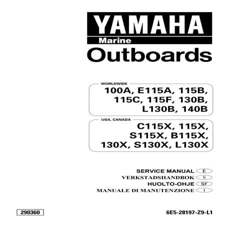 Yamaha 140 bet outboard service repair manual l 522075  
