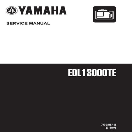 Yamaha edl13000 te generator service repair manual