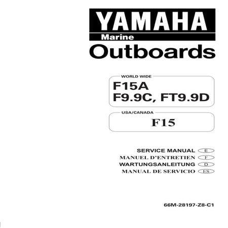 Yamaha f15 aeh, f15eshx outboard service repair manual s 200590 