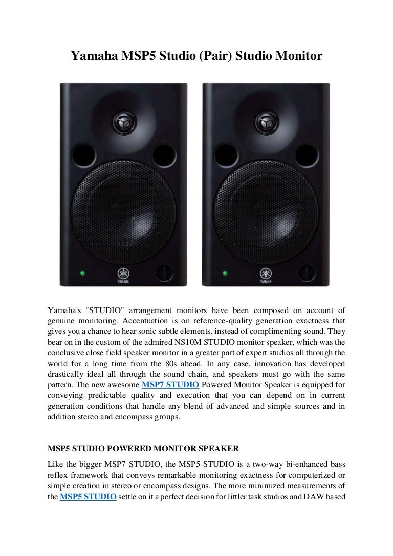 yamaha msp5 studio monitor