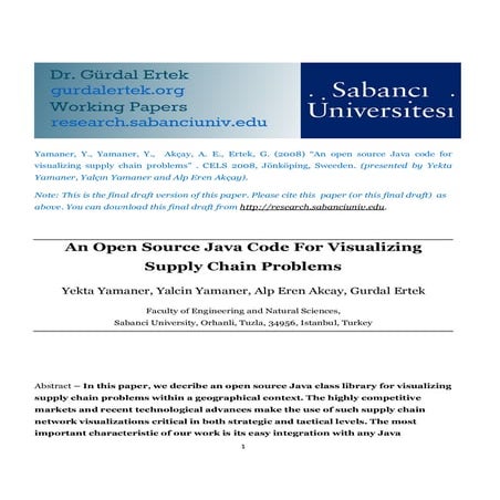 An Open Source Java Code For Visualizing Supply Chain Problems | PDF image.