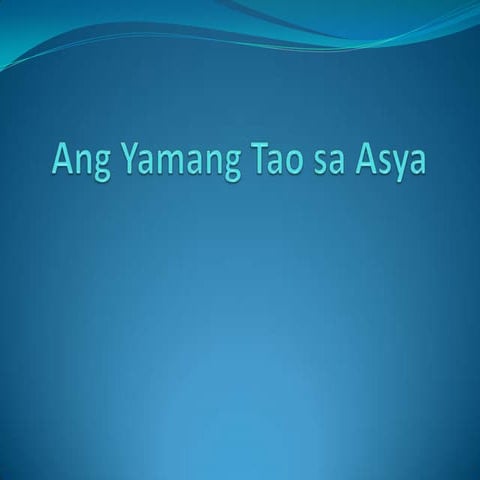 Ang Yamang Tao ng Asya | PDF
