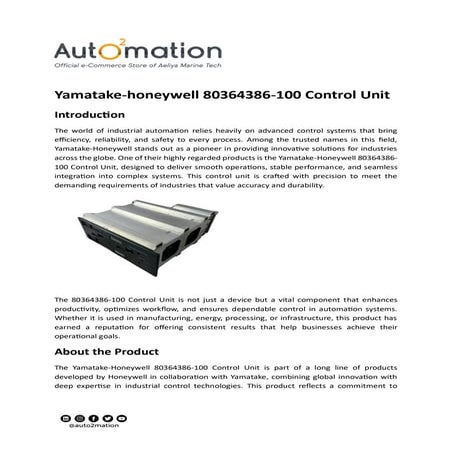 Yamatake-honeywell 80364386-100 Control Unit.pdf
