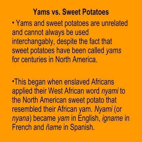 Yams, Swelling And Locusts