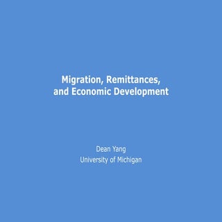 Migration, Remittances, and Econom...