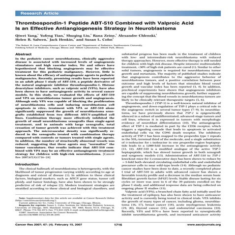 Yang et al. Cancer Research 2007
