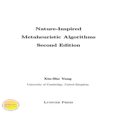 Nature-Inspired Metaheuristic Algorithms | PDF