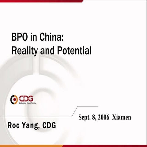 BPO in China: Reality and Potential