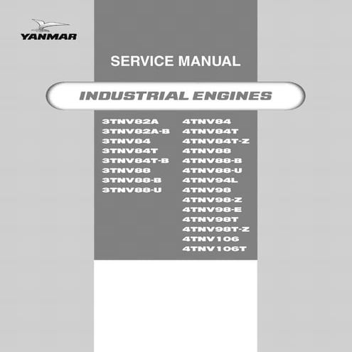 Yanmar 4 tnv84t industrial engine service repair manual