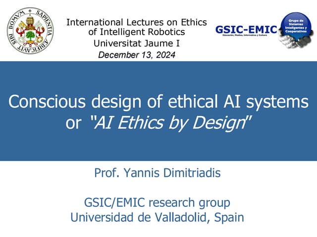 Conscious design of ethical AI systems or “AI Ethics by Design”