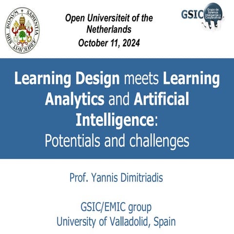 Learning Design meets Learning Analytics and Artificial Intelligence: Potent...