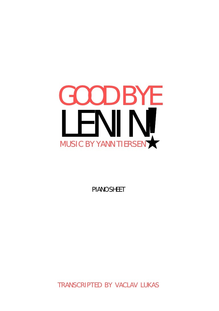 Yann Tiersen Good Bye Lenin Sheet Colection