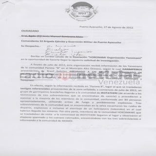 Amazon Indians in Venezuela Report ...