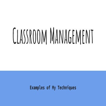 Classroom Management