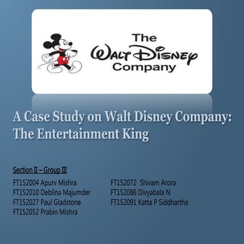 A case study on walt disney company