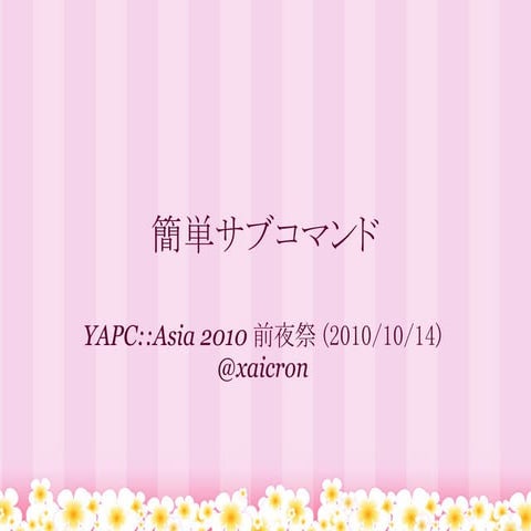 YAPC::Asia 2010 / 前夜祭