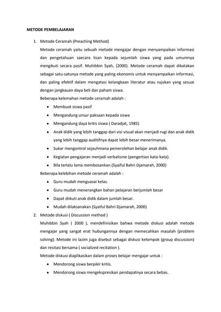 metode pembelajaran