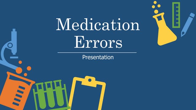 Medication Errors Presentation