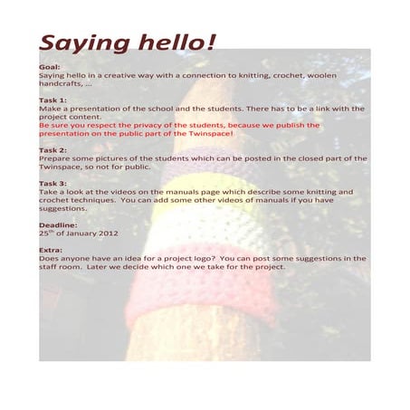 Yarnbombing: saying hello