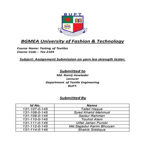 Yarn lea strength tester.
