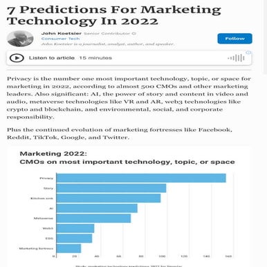 7 Predictions For Marketing Technology In 2022 | PDF