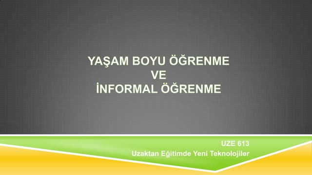 Yaşamboyu Öğrenme