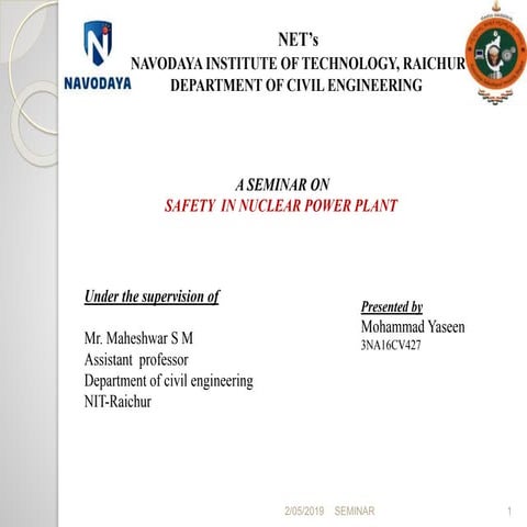 SAFETY IN NUCLEAR POWER PLANT PRESENTATION | PPTX