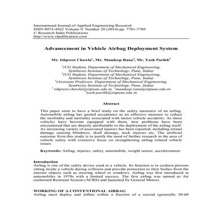 Advancement in Vehicle Airbag Deployment System