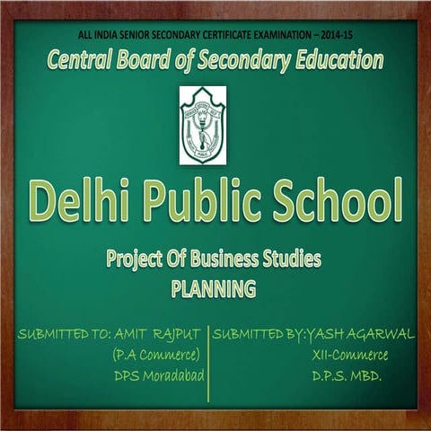 Planning CBSE Class 12th | PPTX | Business | Business and Finance