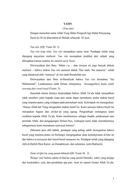 Doa surah yasin
