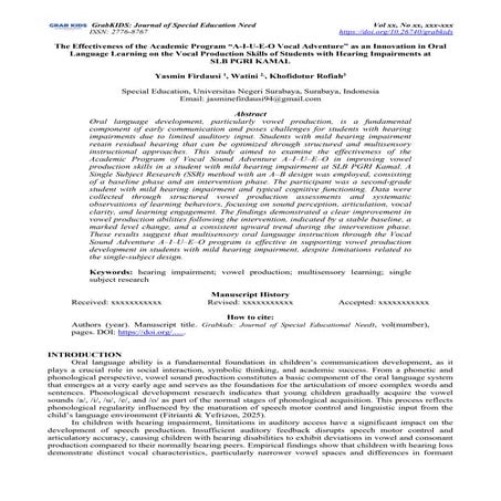 The effectiveness of academic AIUOE for deaf students | PDF