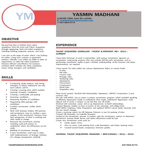 Yasmin resume   2015 