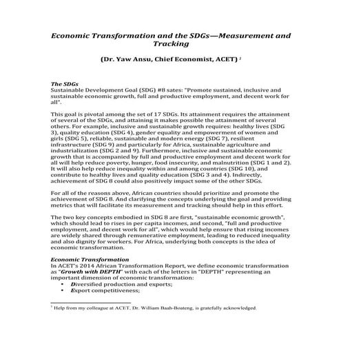 HLEG thematic workshop on Measurement of Well Being and Development in Africa, Yaw Ansu Paper