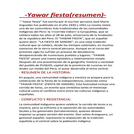 Ensayo de YAWAR FIESTA | PDF