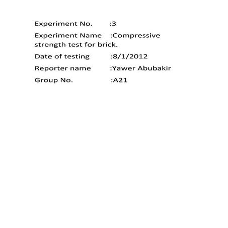 Compressive test of bricks | PPTX