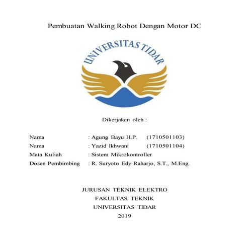 Pembuatan Walking Robot Dengan Motor DC