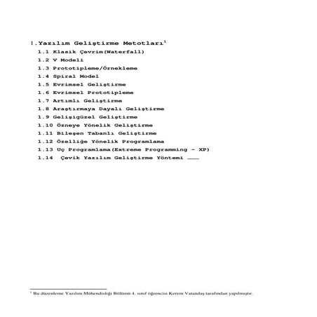 Yazilim Gelistirme Yöntemleri