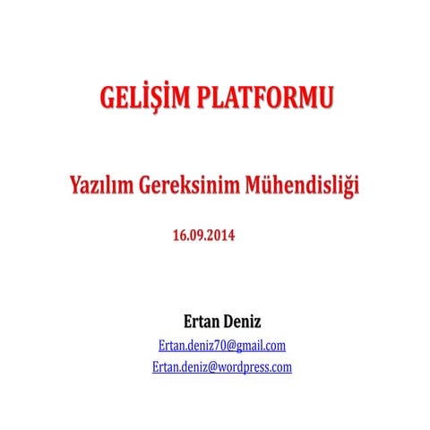 Yazılım Gereksinim Mühendisliği Semineri