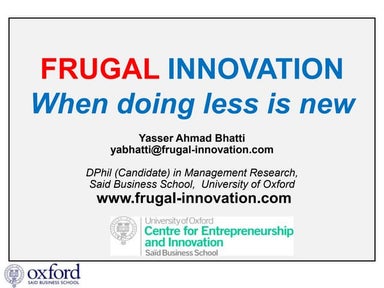 Frugal Innovation Research