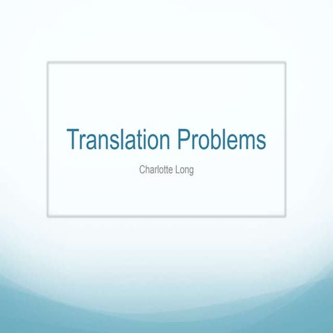 Translation problems