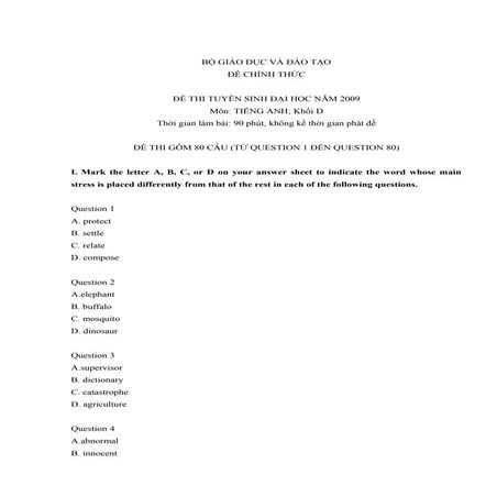 đề Thi số 6(tiếng anh)