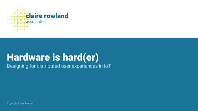 Hardware is hard(er)