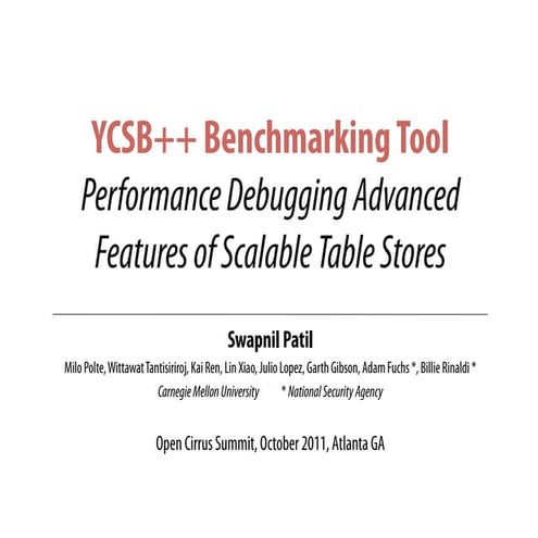 Ycsb benchmarking