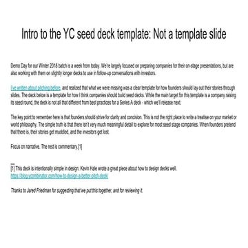 Y Combinator Seed Deck Template